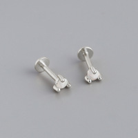 JE7095vhmv-Y10  925 Silver Earrings  4mm