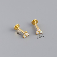 JE7096vhol-Y10  925 Silver Earrings  4.3mm