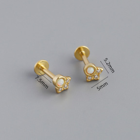 JE7100vhnv-Y10  925 Silver Earrings  5.2*5mm