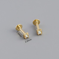 JE7104ahlv-Y10  925 Silver Earrings  2.8mm