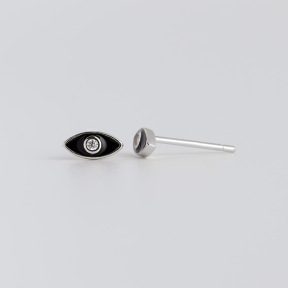 JE7134bhbm-Y10  925 Silver Earrings  WT:0.5g  3.5*7.5mm