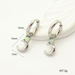 6E4004271bhjm-G034  316 SS Synthetic Opal ,Handmade Polished  Stainless Steel Earrings