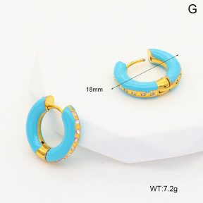 GEE002010bhia-066  Enamel & Czech Stones,Handmade Polished  Stainless Steel Earrings