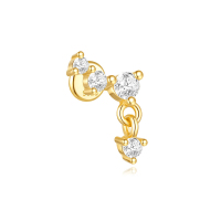 JP7245bhin-Y30  (1pc)  925 Silver Body Jewelry  WT:0.42g  7*8.5mm