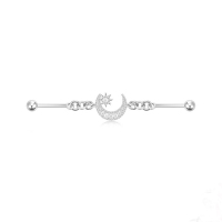 JP7259vivj-Y30  (1pc)  925 Silver Body Jewelry  WT:0.87g  8.1mm  L:38mm