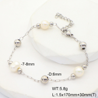 6B3002082vbnl-908  Cultured Freshwater Pearls  Stainless Steel Bracelet