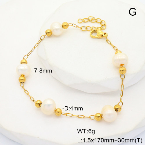 6B3002087bhbl-908  Cultured Freshwater Pearls  Stainless Steel Bracelet