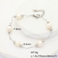 6B3002088bvpl-908  Cultured Freshwater Pearls  Stainless Steel Bracelet