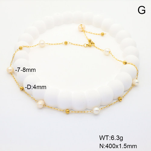 6N3001638vhnv-908  Cultured Freshwater Pearls  Stainless Steel Necklace