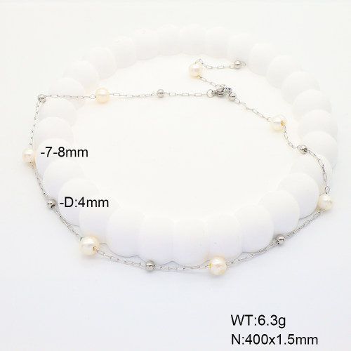 6N3001639vhmv-908  Cultured Freshwater Pearls  Stainless Steel Necklace