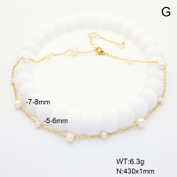 6N3001640vihb-908  Cultured Freshwater Pearls  Stainless Steel Necklace