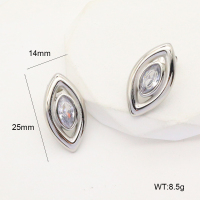 GEE002116vbpb-066  Zircon,Handmade Polished  Stainless Steel Earrings