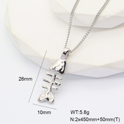 GEN001550bbov-066  Handmade Polished  Stainless Steel Necklace