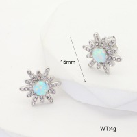 6E4004377bhjm-G034  SS 316  Czech Stones & Synthetic Opal ,Handmade Polished  Stainless Steel Earrings