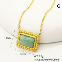 GEN001367bhva-066  Amazonite,Handmade Polished  Stainless Steel Necklace