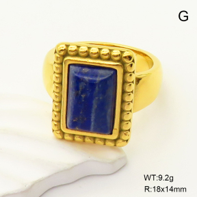 GER001009bhia-066  6-8#  Lapis Lazuli,Handmade Polished  Stainless Steel Ring