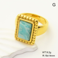 GER001010bhia-066  6-8#  Amazonite,Handmade Polished  Stainless Steel Ring