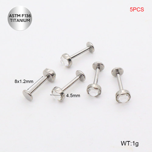 Tla100023vhov-P01  Titanium Labret Piercing&Tragus /Cartilage Studs