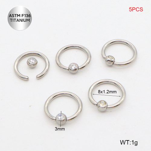 Tno200003bhil-P01  Titanium Nose Ring / Nose Stud