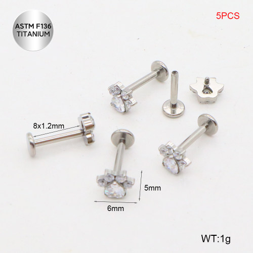 Ttc400068bnil-P01  Titanium Tragus /Cartilage Studs