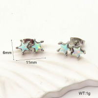 6E4004305vhmv-700  SS 316  Synthetic Opal ,Handmade Polished  Stainless Steel Earrings