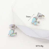 6E4004379vhlm-G034  316 SS Synthetic Opal ,Handmade Polished  Stainless Steel Earrings