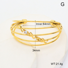 GEB000593vhkb-066  Zircon,Handmade Polished  Stainless Steel Bangle