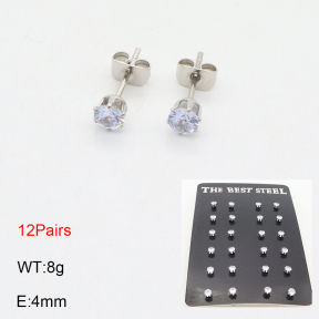 2E4003834ahlv-256  Brithday Stone-April  Stainless Steel Earrings