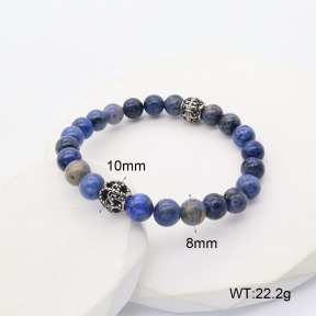 GEB000601vbmb-106D  316 SS Blue Jasper  Stainless Steel Bracelet