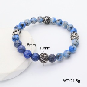 GEB000606bhia-106D  316 SS Dyed Jade  Stainless Steel Bracelet