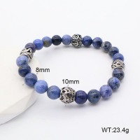 GEB000612bhia-106D  316 SS Blue Jasper  Stainless Steel Bracelet