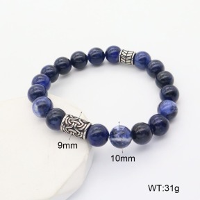 GEB000621aakk-G034  304 SS Sodalite  Stainless Steel Bracelet