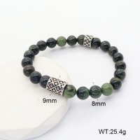 GEB000625aakk-G034  304 SS Kambaba Jasper  Stainless Steel Bracelet