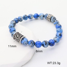 GEB000629aakk-G034  304 SS Dyed Jade  Stainless Steel Bracelet