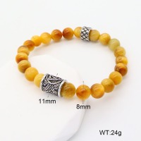 GEB000630aakk-G034  304 SS Gold Tiger Eye  Stainless Steel Bracelet