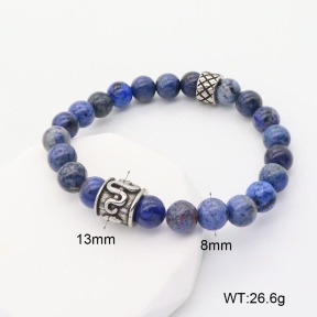 GEB000637aakk-G034  304 SS Blue Jasper  Stainless Steel Bracelet