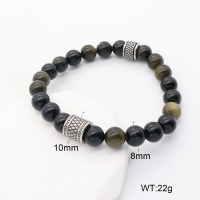 GEB000640aajm-G034  304 SS Golden Obsidian  Stainless Steel Bracelet