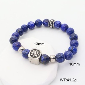 GEB000641aajm-G034  304 SS Lapis Lazuli  Stainless Steel Bracelet