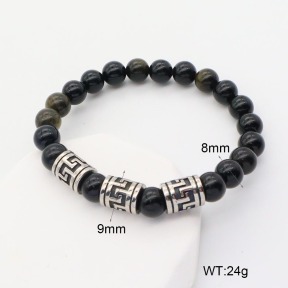 GEB000661bbno-G034  304 SS Golden Obsidian  Stainless Steel Bracelet