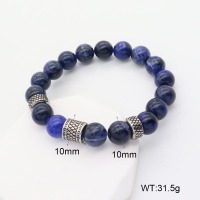 GEB000664bblk-G034  304 SS Sodalite  Stainless Steel Bracelet