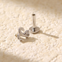 JP7415bbok-Y05  (1pc)  925 Silver Body Jewelry  WT:0.3g  4.7*5mm