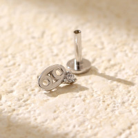 JP7421bbok-Y05  (1pc)  925 Silver Body Jewelry  WT:0.3g  4.9*5.9mm