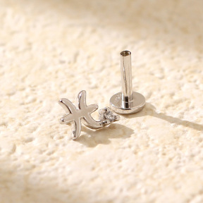 JP7437bbok-Y05  (1pc)  925 Silver Body Jewelry  WT:0.3g  4.7*6.9mm