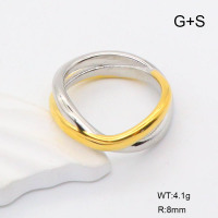 GER001171vhha-066  6-8#  Handmade Polished  Stainless Steel Ring