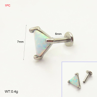 6PU500169vbnl-700  316 SS Synthetic Opal ,Handmade Polished  Stainless Steel Body Jewelry