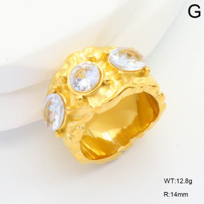 GER001055bhia-066  6-8#  Zircon,Handmade Polished  Stainless Steel Ring