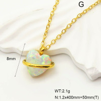 6N4004249vhov-700  SS 316 Synthetic Opal ,Handmade Polished  Stainless Steel Necklace