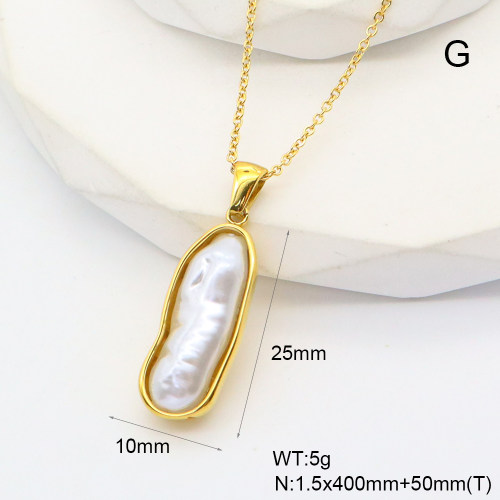 GEN001792vbpb-066  Resin Imitation Pearls,Handmade Polished  Stainless Steel Necklace