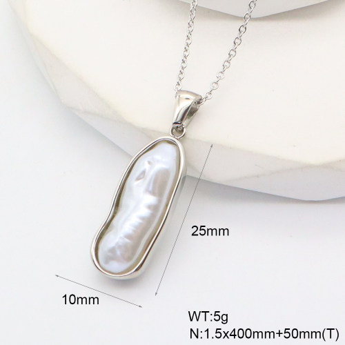 GEN001793vbnl-066  Resin Imitation Pearls,Handmade Polished  Stainless Steel Necklace