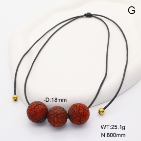 6N3001668bhva-908  Agate  Stainless Steel Necklace